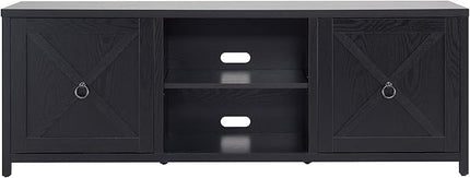 Henn&Hart Rectangular TV Stand for TV's up to 80" in Black Grain, TV Stands for the Living Room - LeafyLoom