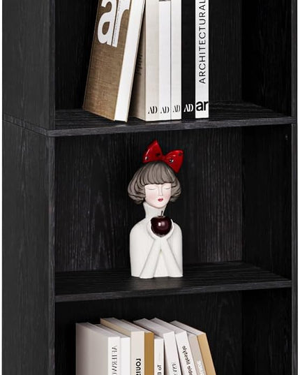 6-Tier Bookshelf, 66.9 Inches Floor Standing Bookcase, Display Storage Shelf, Corner Shelf, Home Decor Furniture for Home Office, Living Room, Bedroom, Black 01104XBC - LeafyLoom