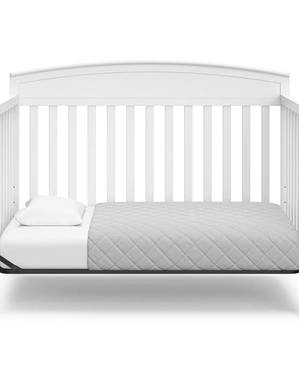Graco Benton 5-in-1 Convertible Crib (White) – GREENGUARD Gold Certified, Converts from Baby Crib to Toddler Bed, Daybed and Full-Size Bed, Fits Standard Full-Size Crib Mattress - LeafyLoom
