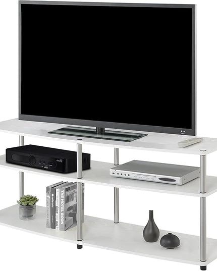 Convenience Concepts Designs2Go 3 Tier 60" TV Stand, White - LeafyLoom