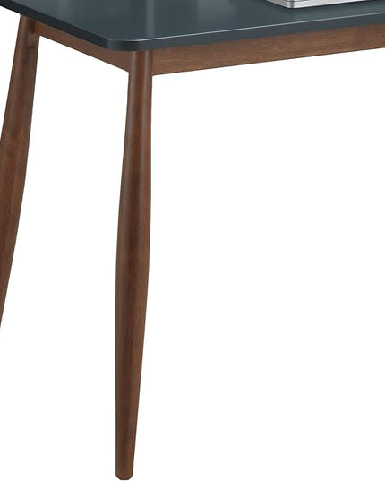 Roundhill Furniture Roskilde Storage Wood Office Desk, Gray - LeafyLoom