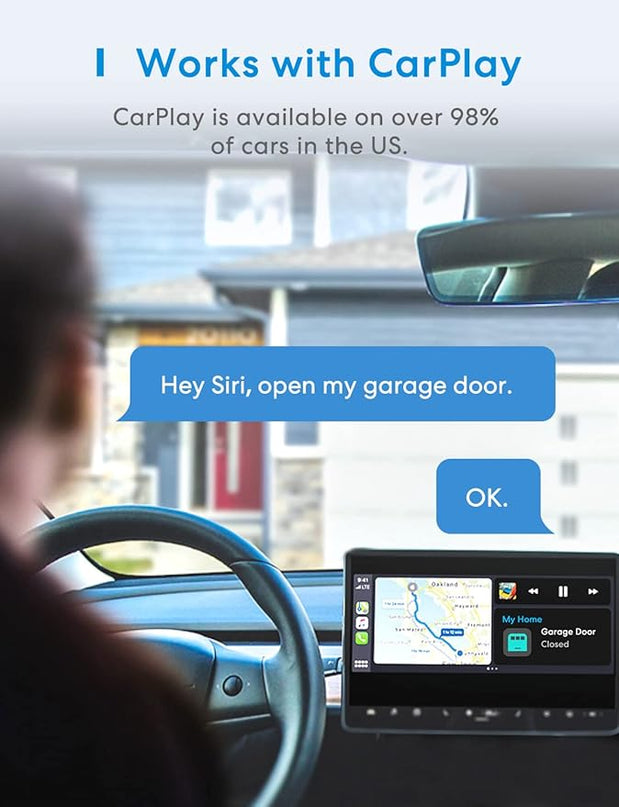 Smart Garage Door Opener Remote with External Antenna, Up to 3 Single Doors, Compatible with Apple HomeKit, Amazon Alexa,SmartThings, Google Assistant meross