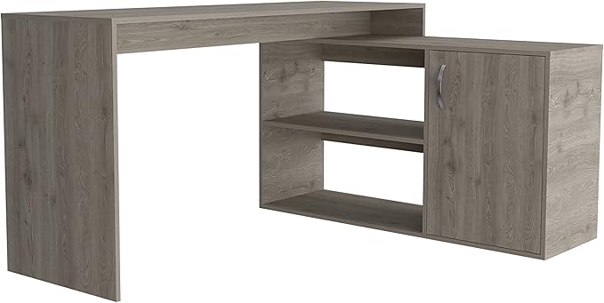 NicBex Kimberly-DW-00201-LWJ Home Office Desks, 59.64"x45.86"x30.11", Light Gray - LeafyLoom