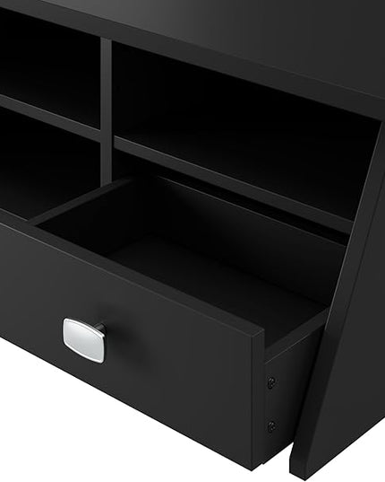 Bush Furniture Broadview 54W Computer Desk with Drawers and Desktop Organizer in Classic Black | Storage for Home Office Workspace - LeafyLoom