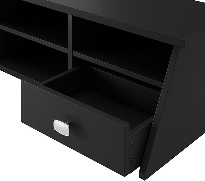 Bush Furniture Broadview 54W Computer Desk with Drawers and Desktop Organizer in Classic Black | Storage for Home Office Workspace - LeafyLoom