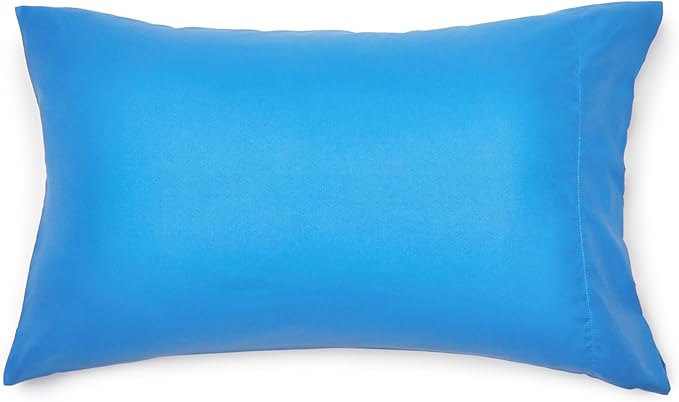 Amazon Basics 5 Piece Microfiber Kid's Bed-in-a-Bag Bedding Set, Twin, Blue, Solid - LeafyLoom