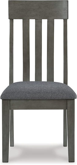 Signature Design by Ashley Hallanden Modern Slat Back 18.63" Dining Room Chair, Set of 2, Gray - LeafyLoom