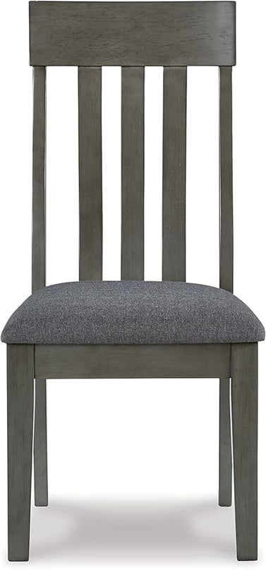 Signature Design by Ashley Hallanden Modern Slat Back 18.63" Dining Room Chair, Set of 2, Gray - LeafyLoom