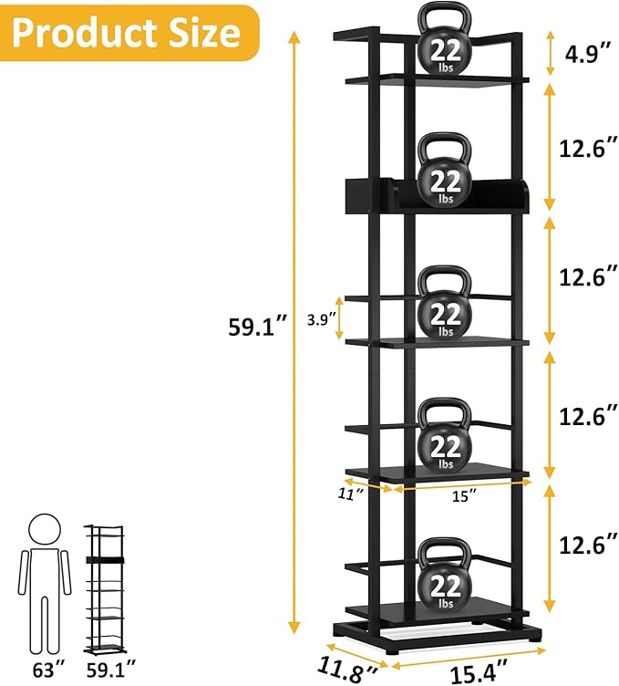 Bookshelf 5-Tier Bookshelf: Tall Corner Bookcase Industrial Narrow Book Shelves Vintage Wood Bookshelf Storage Organizer Display Book Rack for Living Room Bedroom Office Home (Black) - LeafyLoom