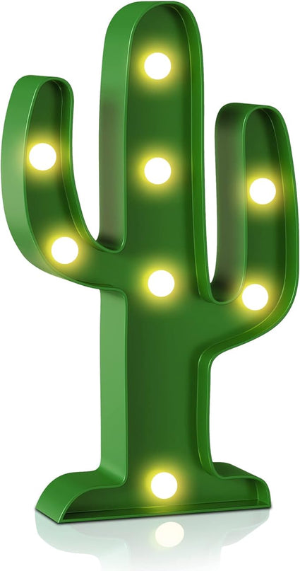 Green Cactus Decor, Mexican Party Decorations, Battery Powered Cactus Night Light for Kids, Western Decor, Kids Room Decor, Fiesta Party Decorations, Cinco De Mayo Party Decorations - LeafyLoom