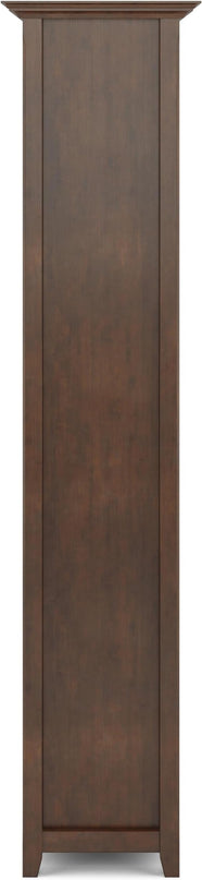 SIMPLIHOME Amherst SOLID WOOD 30 Inch Transitional 5 Shelf Bookcase in Russet Brown, For the Living Room, Study Room and Office - LeafyLoom