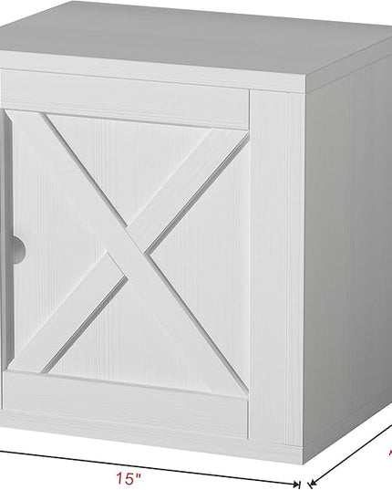 Magic DIY Cube Storage Organizer Stackable Cubes for Home Books Clothes Toy -Modular Cubby Storage System -Office Cubical -Bookcase Closet (Pure white-washed, Door Cube) - LeafyLoom