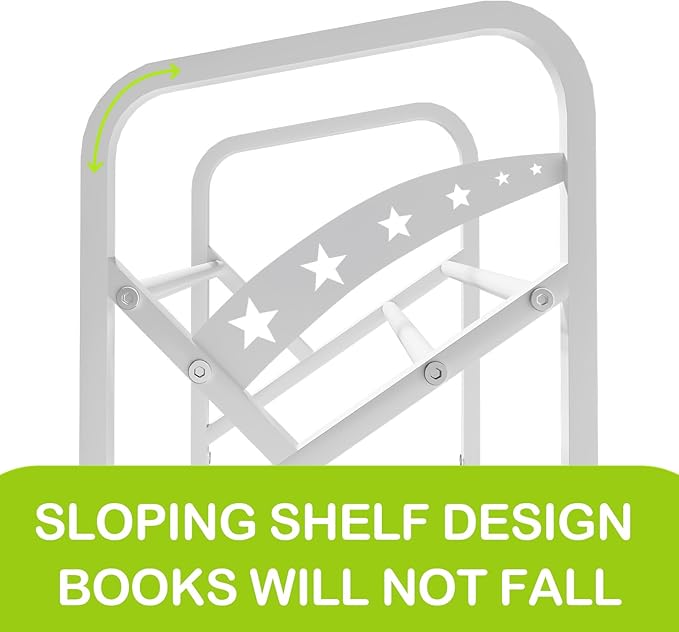 Bookshelf Storage Shelf Bookcase Freestanding Storage Stand Book Organizer for Living Room, Bedroom, Kitchen, Rust Resistance,Easy Assembly Multi-Functional Organizer (2 Tiers, White) - LeafyLoom