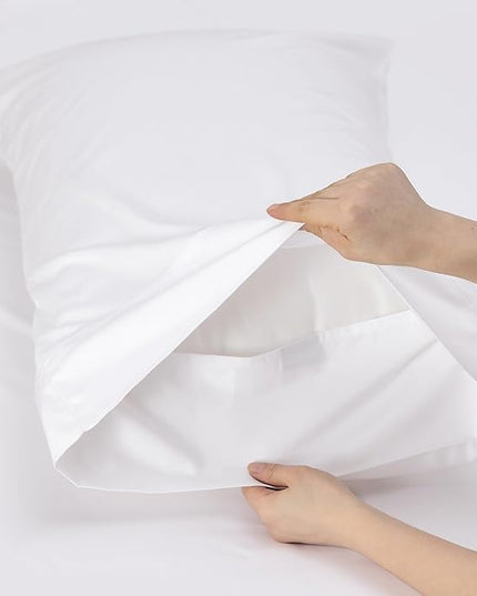 Bedsure Twin XL Sheet Set Dorm Bedding, Cooling Sheets Twin Extra Long Sheets, Rayon Derived from Bamboo, Deep Pocket Up to 16", Hotel Luxury Silky Bedding Sheets & Pillowcases, White - LeafyLoom