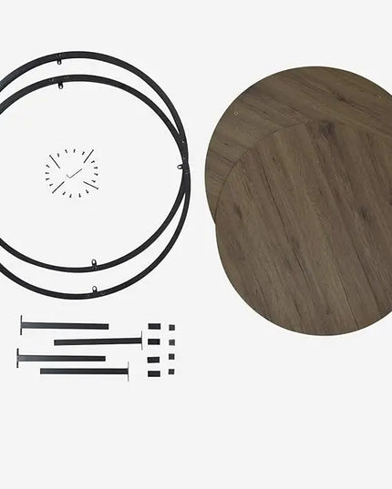 NSdirect Round Coffee Table,36" Coffee Table for Living Room,2-Tier Rustic Wood Desktop with Storage Shelf Modern Design Home Furniture(Light Walnut) - LeafyLoom