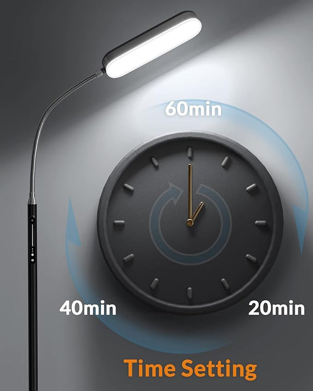 LEPOWER Floor Lamp, Eye-Caring LED Standing Lamp with 5 Color Temperatures, Stepless Dimmer & 3 Timer Function, Bright Adjustable Reading Lamp for Living Room, Office, Bedroom - LeafyLoom