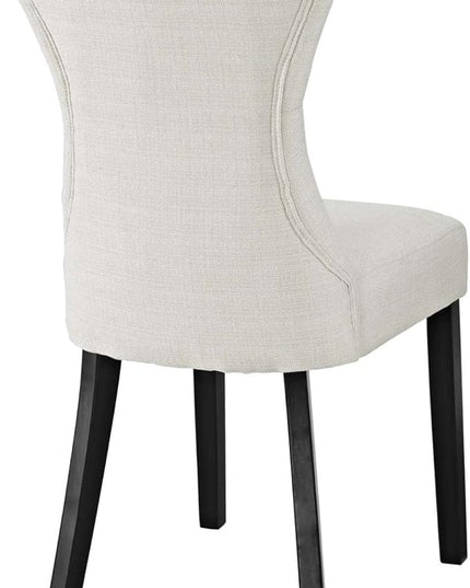 Modway Silhouette Modern Tufted Upholstered Fabric Parsons Four Dining Chairs in Beige - LeafyLoom