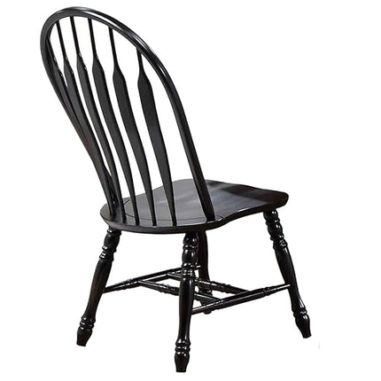 Sunset Trading Light Oak 41" Dining Arm Chair and Antique Black Cherry Set of 2 Fully Assembled Side Chairs - LeafyLoom