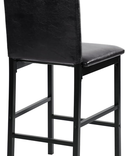 NicBex Dining Table Set for 4 Corner Dining Table Set Counter Height Dining Set 5pc Faux Marble Tabletop and 4X Counter Height Chairs for Small Space Dining Room, Black - LeafyLoom