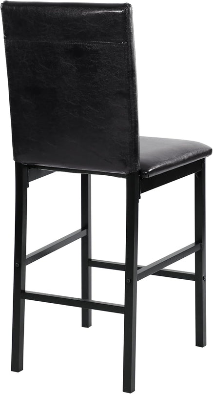 NicBex Dining Table Set for 4 Corner Dining Table Set Counter Height Dining Set 5pc Faux Marble Tabletop and 4X Counter Height Chairs for Small Space Dining Room, Black - LeafyLoom
