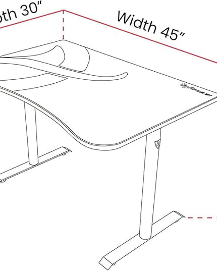 Arozzi Arena Fratello Curved Gaming and Office Desk with Full Surface Water Resistant Desk Mat Custom Monitor Mount Cable Management Cut Outs Under The Desk Cable Management Netting - Dark Grey - LeafyLoom