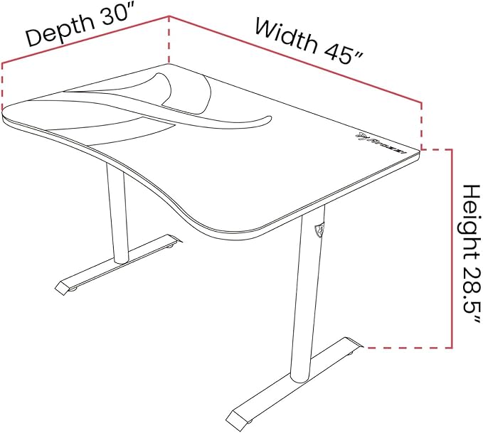 Arozzi Arena Fratello Curved Gaming and Office Desk with Full Surface Water Resistant Desk Mat Custom Monitor Mount Cable Management Cut Outs Under The Desk Cable Management Netting - Pink - LeafyLoom