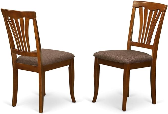 East West Furniture DLAV3-SBR-C 3 Piece Dining Room Table Set Contains a Round Dining Table with Dropleaf and 2 Linen Fabric Upholstered Chairs, 42x42 Inch, Saddle Brown - LeafyLoom