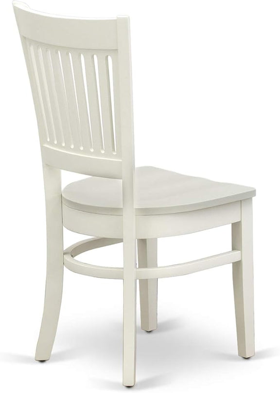 East West Furniture NOVA5-LWH-W 5 Piece Dining Room Table Set Includes a Rectangle Kitchen Table with Butterfly Leaf and 4 Dining Chairs, 32x54 Inch, Linen White - LeafyLoom