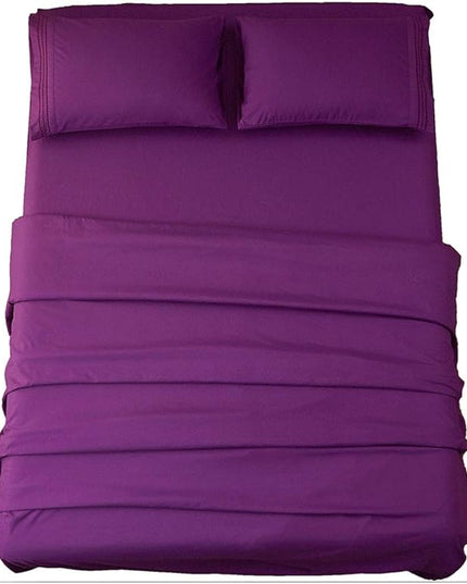 SONORO KATE Bed Sheet Set Super Soft Microfiber 1800 Thread Count Luxury Egyptian Sheets 18-Inch Deep Pocket Wrinkle-3 Piece(Twin Purple) - LeafyLoom