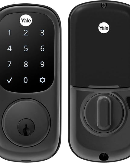 Yale Assure Lock Deadbolt, Black Suede Digital Touchscreen Non-Connected Keypad with Backup Key for Front or Back Entry Door, YRD226-NR-BSP Yale