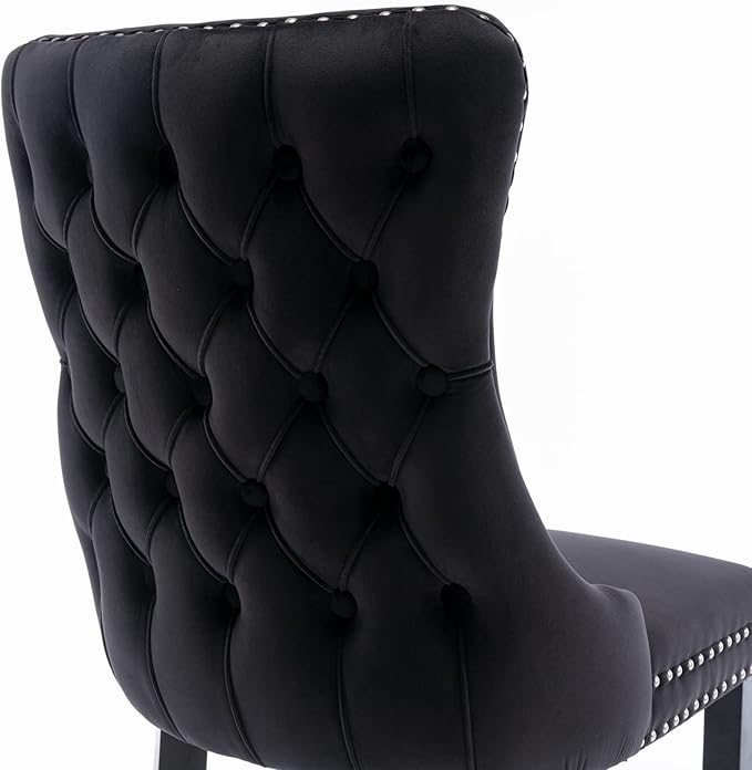NicBex Haerin-SD-00117-LWJ Dining Chairs, 27.4"x20.4"x37.4", Black - LeafyLoom