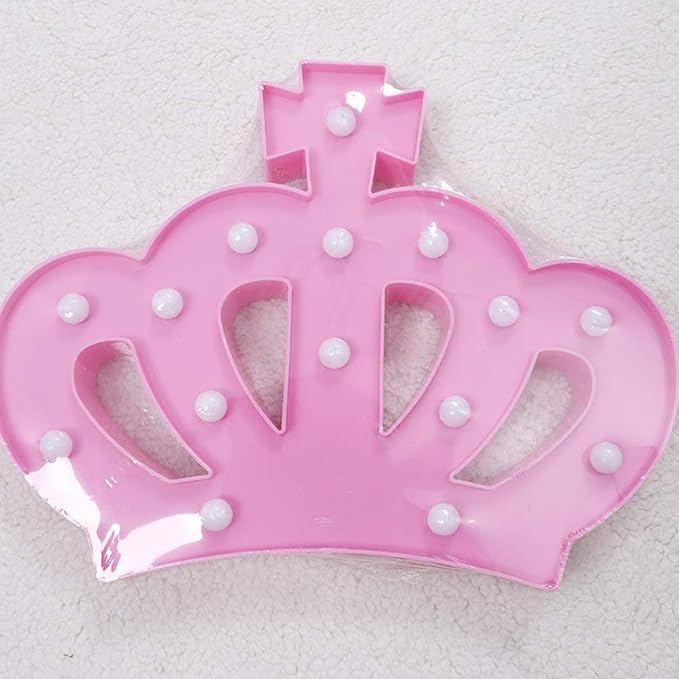 OSALADI Crown Night Light Crown Shaped Light Creative Night Light Crown LED Light Princess Night Light LED Night Lamp Decorative Night Lamp Without Batteries, Pink - LeafyLoom