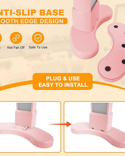 Super Bright Half Moon Light for Nail Desk, Upgrade Nail Lamp for Desk with Stepless Dimming, Half Moon Desk Lamp 3 Color Temperature (Pink) - LeafyLoom