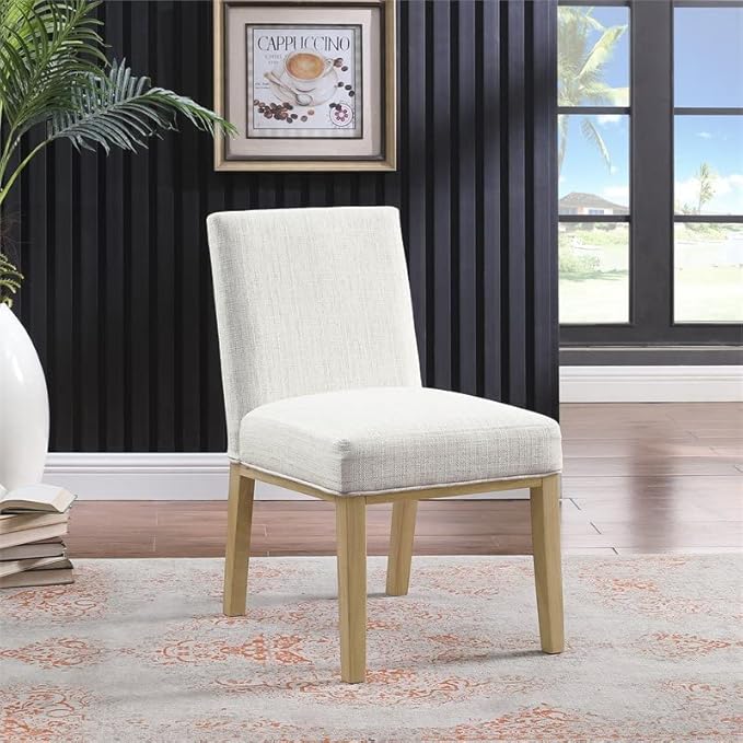 HomePop Kolbe Upholstered Dining Chair - Stain-Resistant Woven (Single Pack) - LeafyLoom