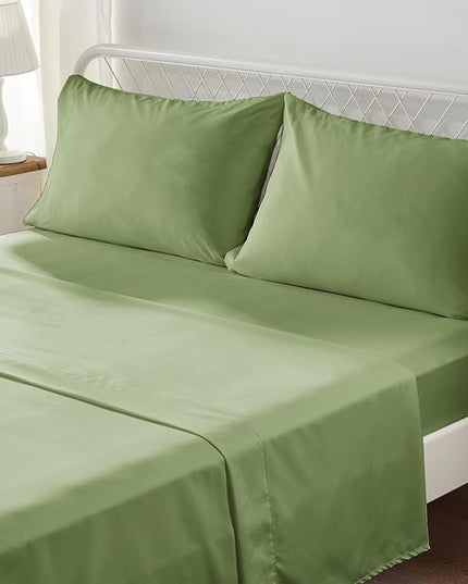 Anluoer Full Comforter Set 7 Pieces, Olive Green Tufted Bed in a Bag with comforters and sheets, All Season Bedding Sets with 1 Comforter, 2 PillowShams, 2 Pillowcases, 1 Flat Sheet, 1 Fitted Sheet - LeafyLoom