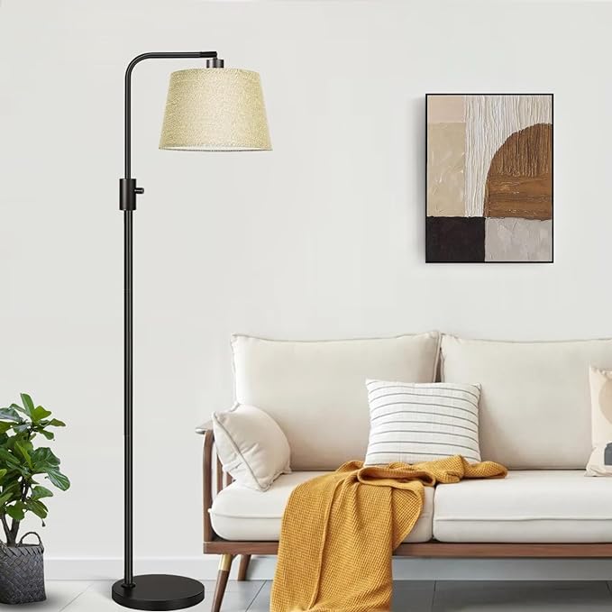 Nintiue Dimmable Floor Lamp, 1000 LM LED Edison Bulb Included, Arc Floor Lamps for Living Room Modern Standing Lamp Tall Lamps for Living Room Bedroom-Champagne - LeafyLoom