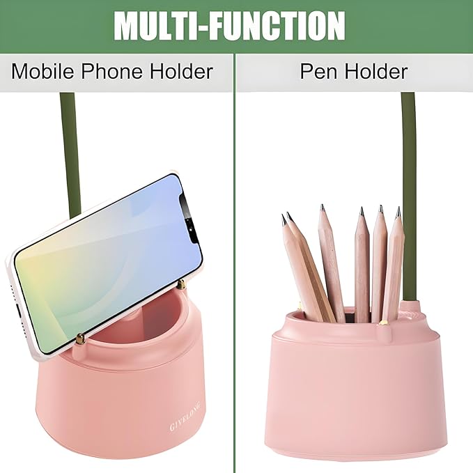 Cute LED Desk Lamp Kawaii Desk Accessories, Flower Bird Table lamp USB Rechargeable, 3 Color Modes, Stepless Dimming, Touch-Sensitive Switch Kawaii Room Decor Lamp, Eye Caring Reading Lamp (Green) - LeafyLoom