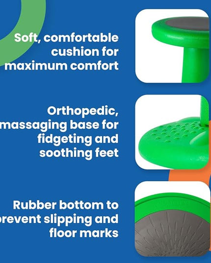 Studico ActiveChairs Kids Wobble Stool, Flexible Classroom Seating improves Focus, Posture & helps ADHD/ADD. Get The Wiggles out Active Fidget Chairs, Preschool | Elementary 14" Chair, Ages 3-7, Gray - LeafyLoom