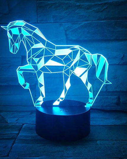 3D Horse Lamp, Optical Illusion Night Light for Room Decor & Nursery, Cool Birthday Gifts & 7 Color Changing Toys for Kids, Girls, Boys & Horse Lovers - LeafyLoom