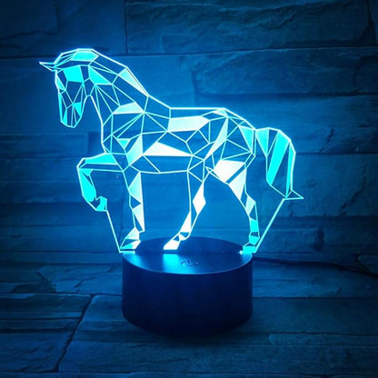 3D Horse Lamp, Optical Illusion Night Light for Room Decor & Nursery, Cool Birthday Gifts & 7 Color Changing Toys for Kids, Girls, Boys & Horse Lovers - LeafyLoom