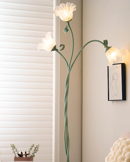 Lily Floor Lamp Vertical 3 heads Flowers Lily Floor Lamp Creative Lily of The Valley Floor Lamp Living Room Sofa Side Bedroom Bedside Floor Lamp - LeafyLoom