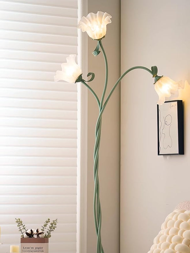 Lily Floor Lamp Vertical 3 heads Flowers Lily Floor Lamp Creative Lily of The Valley Floor Lamp Living Room Sofa Side Bedroom Bedside Floor Lamp - LeafyLoom