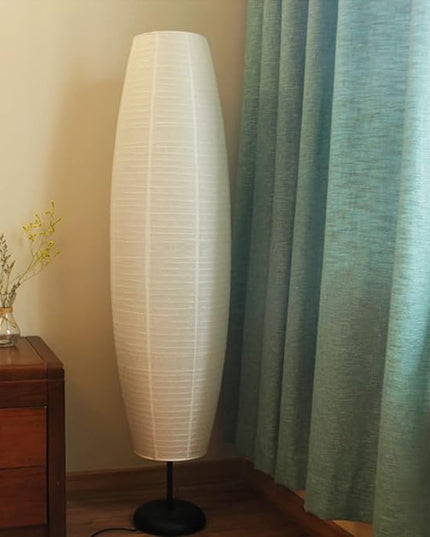 Rice Paper Floor Lamp Shade, Foldable and Minimalist style Paper Lamps Classic Modern Paper Floor Light Bulb Cage Guard for Living Room Bedroom Décor - LeafyLoom