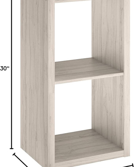 ClosetMaid 4536 Decorative Open Back 2-Cube Storage Organizer, Bleached Walnut - LeafyLoom