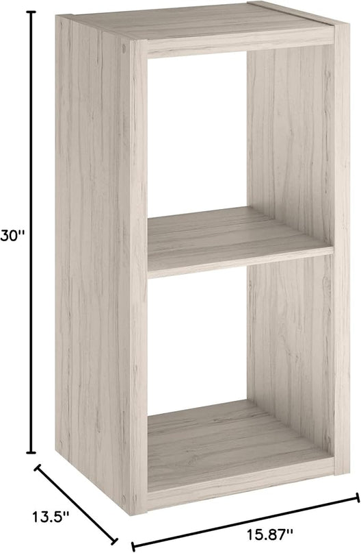 ClosetMaid 4536 Decorative Open Back 2-Cube Storage Organizer, Bleached Walnut - LeafyLoom
