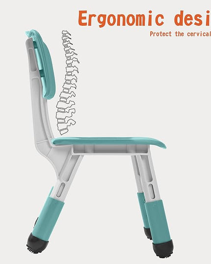 Kids' Desk Chairs Adjustable Height is Suitable for Children's Chairs Used in Families, Schools and Day-Care Between 2-10 Years Old The Max Bearing Capacity is 220LB(5PCS-Blue) - LeafyLoom