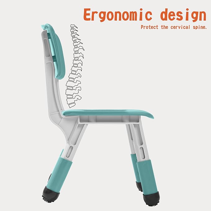 Kids' Desk Chairs Adjustable Height is Suitable for Children's Chairs Used in Families, Schools and Day-Care Between 2-10 Years Old The Max Bearing Capacity is 220LB(5PCS-Blue) - LeafyLoom