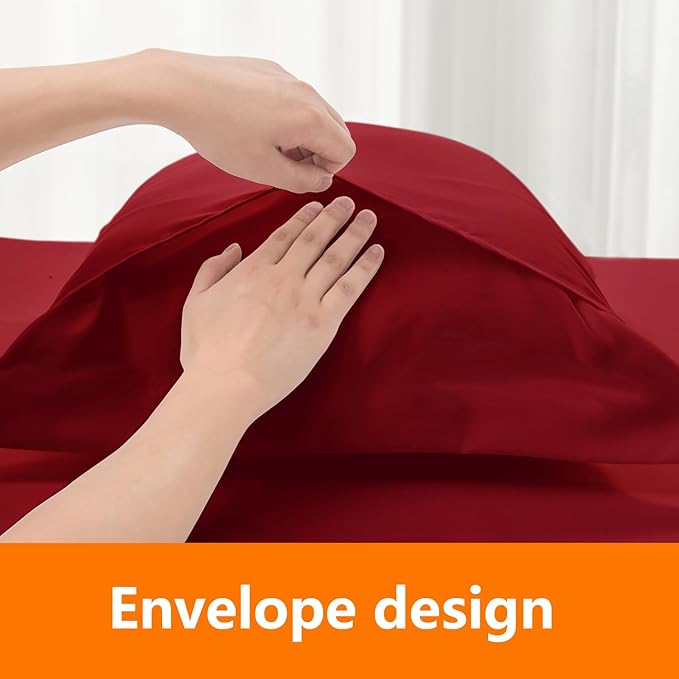 Full Size Comforter Set - 3 Pieces, 1 Reversible Comforter and 2 Pillowcases,Soft Quilted Warm Fluffy Cooling Bedding for All Season,Red - LeafyLoom