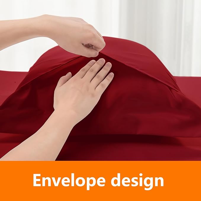 Queen Size Comforter Set - 3 Pieces, 1 Reversible Comforter and 2 Pillowcases,Soft Quilted Warm Fluffy Cooling Bedding for All Season,Red - LeafyLoom