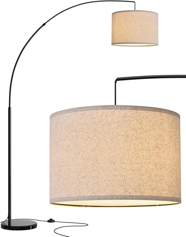 Oneach Modern Arc Floor Lamp for Living Room Arching Hanging Lamp Shade Over The Couch for Reading Bedroom Office Brushed Steel Arch Standing Floor Lamp Black - LeafyLoom